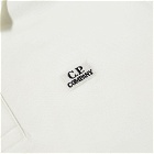 C.P. Company Men's Patch Logo Long Sleeve Polo Shirt in Gauze White