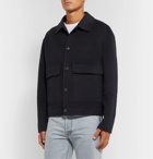 AMI - Wool and Cashmere-Blend Blouson Jacket - Blue
