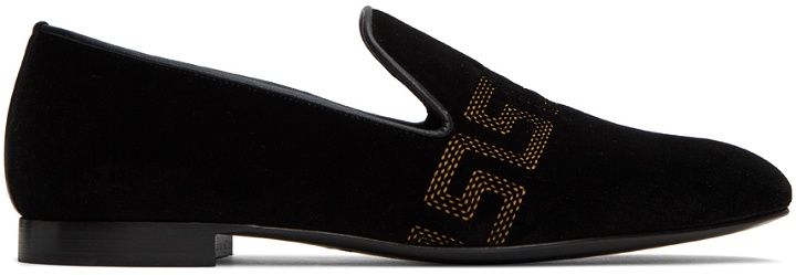 Photo: Versace Black Embroidered Loafers