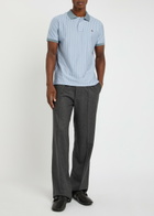 Vivienne Westwood Classic Striped Cotton Polo Shirt White And Blue