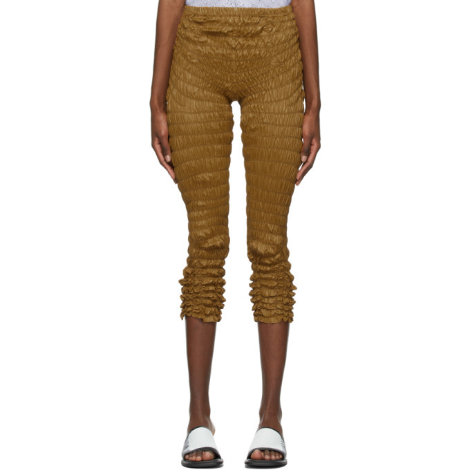 Photo: Gauntlett Cheng SSENSE Exclusive Brown Elasticated Contour Leggings