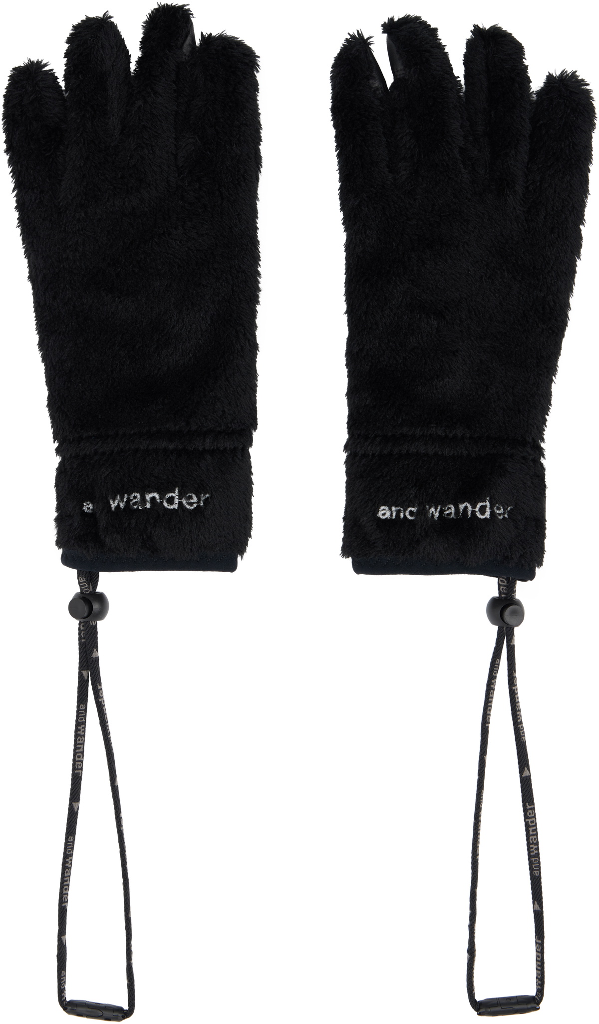 and wander Black High Loft Fleece Gloves