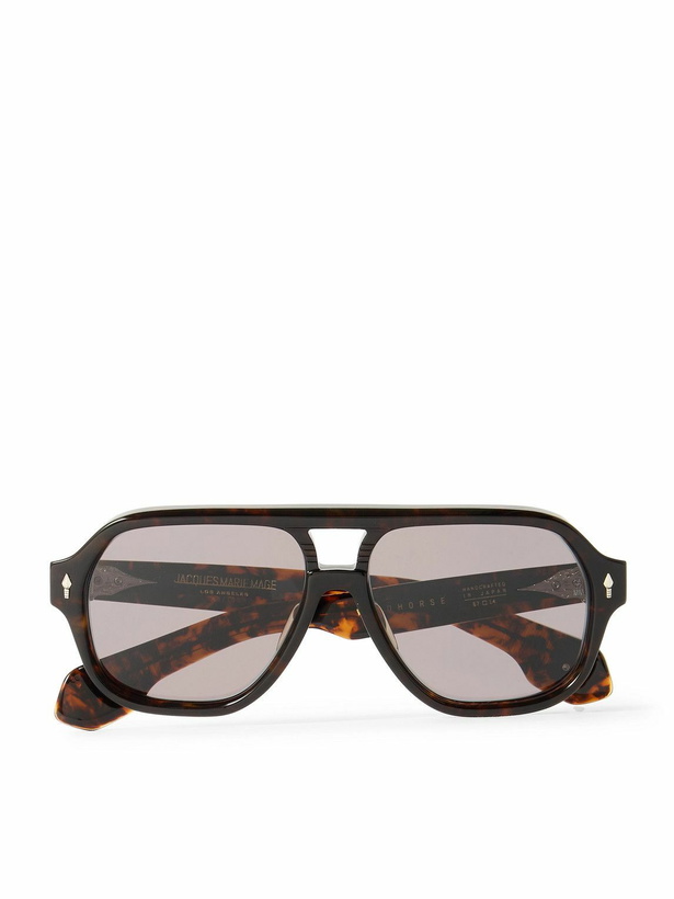 Photo: Jacques Marie Mage - Last Frontier VI Wildhorse Aviator-Style Tortoiseshell Acetate, Silver- and Gold-Tone Sunglasses