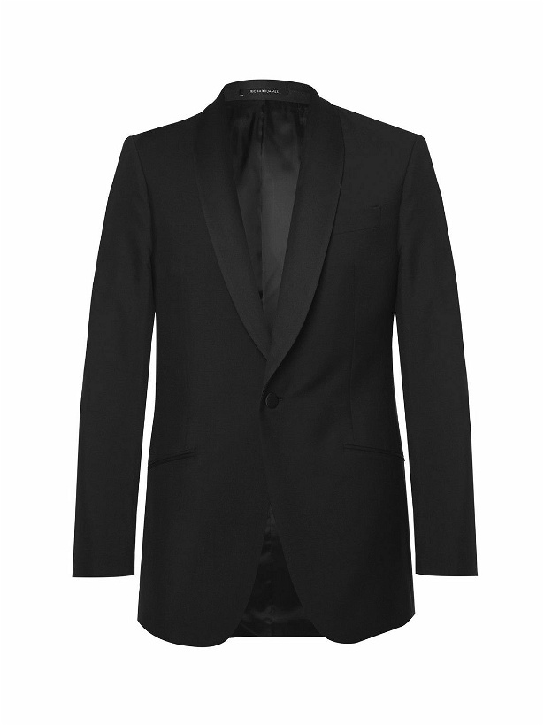 Photo: Richard James - Black Slim-Fit Wool and Mohair-Blend Tuxedo Jacket - Black