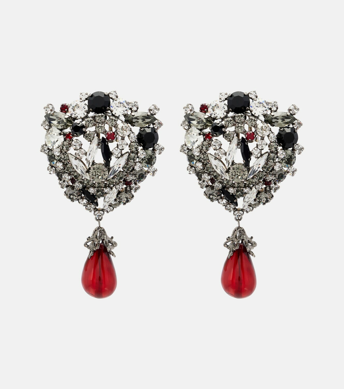Saint Laurent Crystal-embellished clip-on earrings
