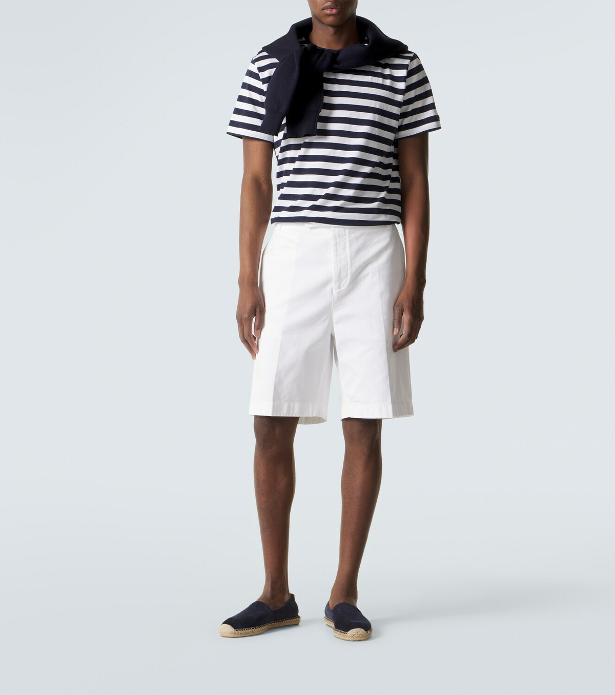 Ralph Lauren Purple Label Striped cotton lisle and piqué T-shirt