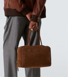 Miu Miu Logo suede tote bag