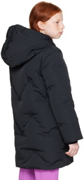 Burberry Kids Black Embroidered Logo Down Jacket
