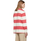 Polo Ralph Lauren White & Pink Classic Fit Khaki-Collar Rugby Shirt