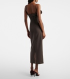 Magda Butrym Floral-appliqué wool-blend midi dress