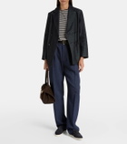 Tory Burch Double T suede loafers