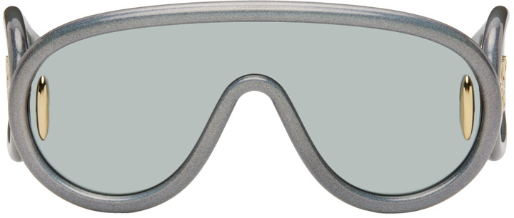 Photo: LOEWE Gunmetal Wave Mask Sunglasses