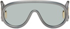 LOEWE Gunmetal Wave Mask Sunglasses