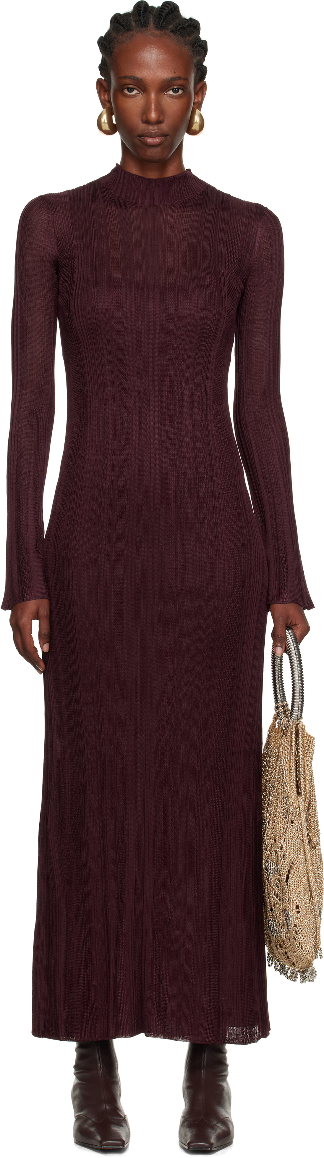 Gabriela Hearst Burgundy Atira Maxi Dress