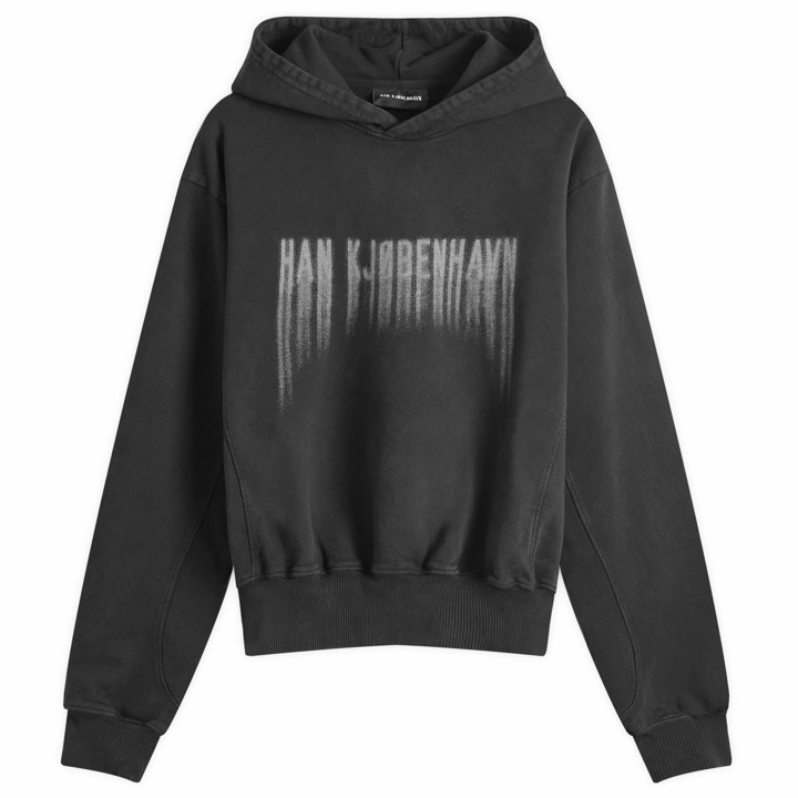 Photo: Han Kjobenhavn Men's Faded Logo Boxy Hoodie in Black