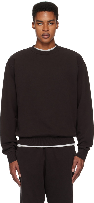 Photo: SKIMS Purple Terry Classic Crewneck Sweatshirt