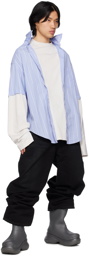 Balenciaga Blue & White Striped Shirt