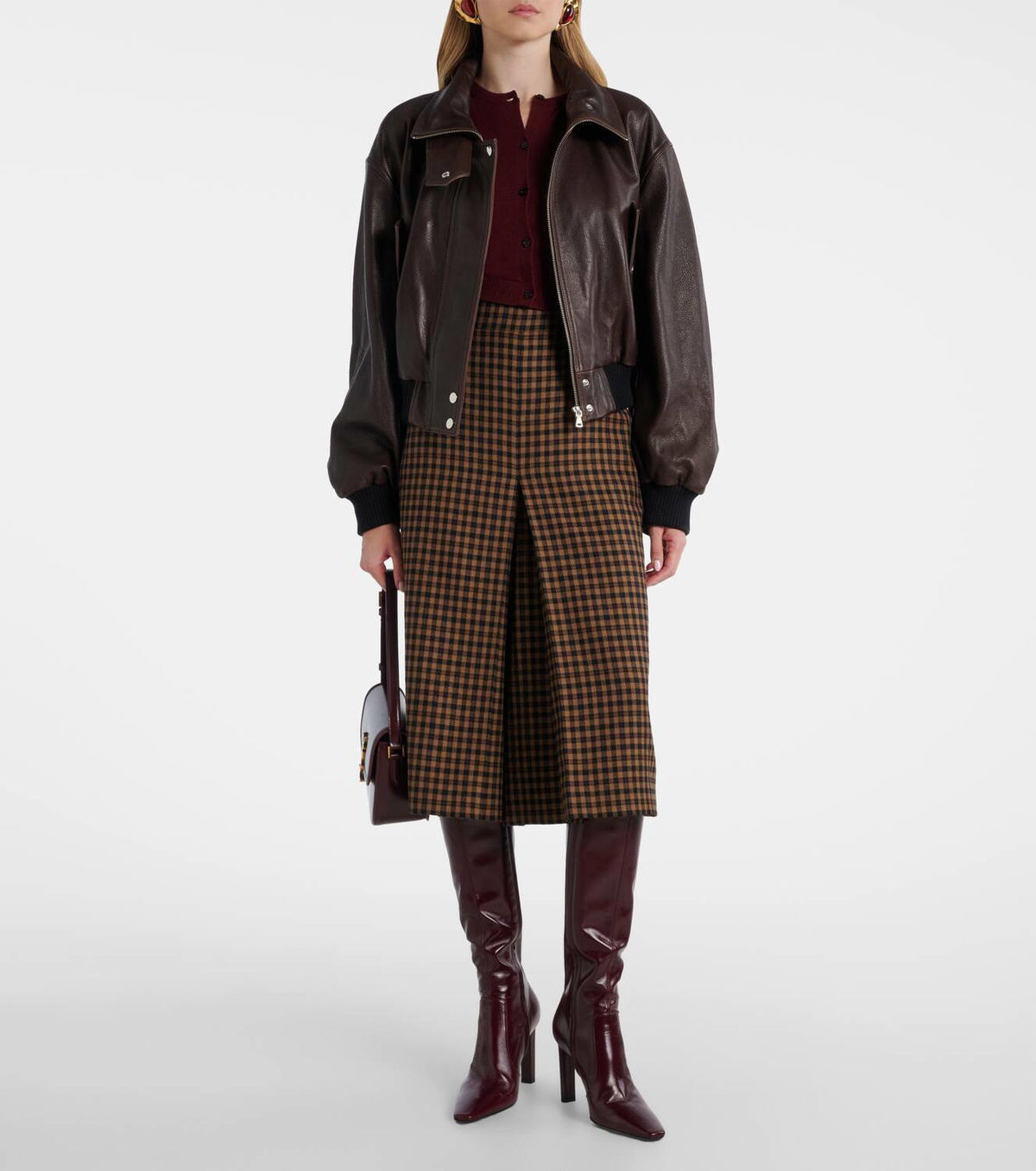 Nour Hammour Briar leather bomber jacket