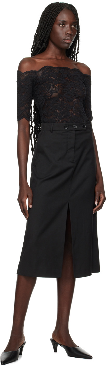 The Garment Black Pluto Midi Skirt