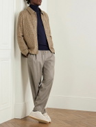 Caruso - Slim-Fit Pleated Wool Drawstring Trousers - Brown