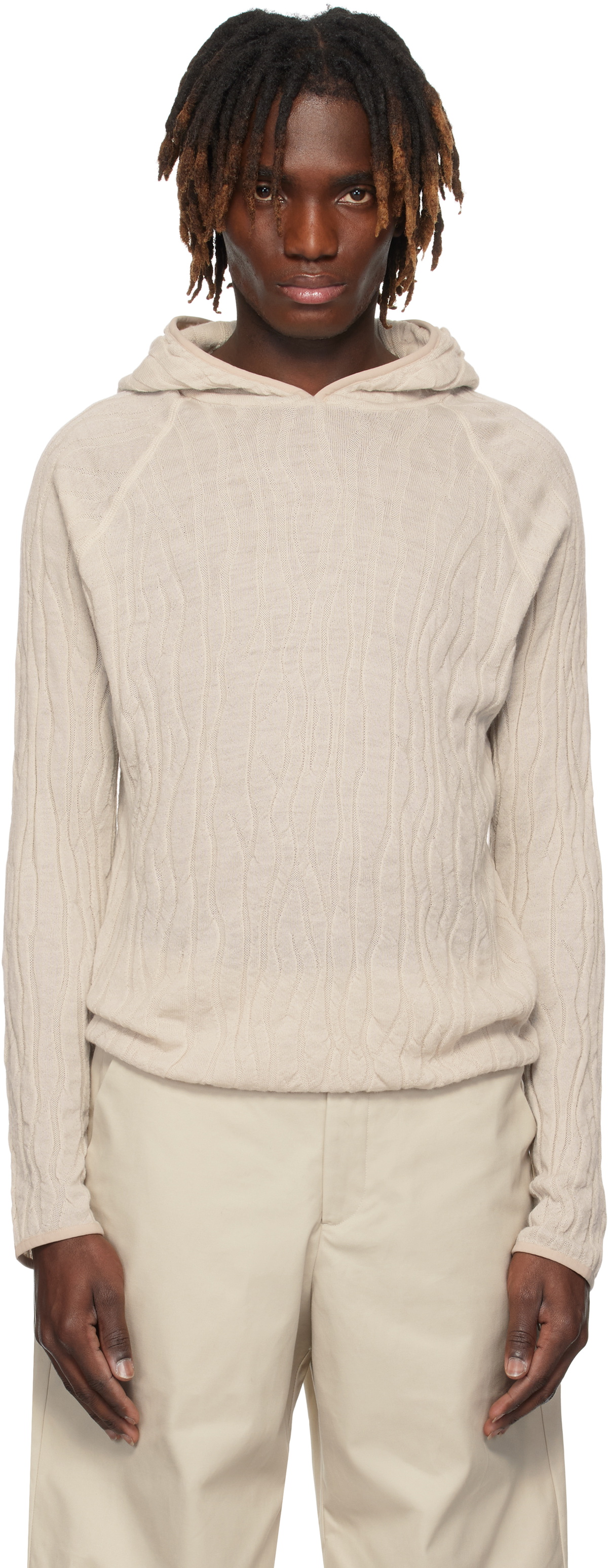 【関税込み】HELIOT EMIL ベージュ Fluxus フーディ Beige Fluxus Hoodie by HELIOT EMIL on Sale