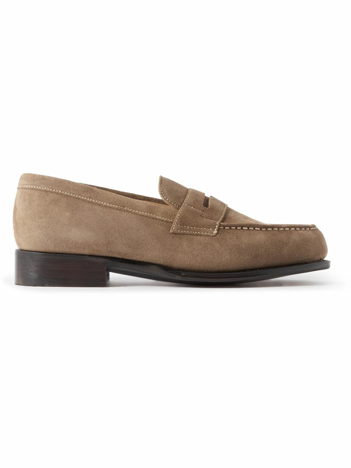 George Cleverley - Cannes Suede Penny Loafers - Neutrals George Cleverley