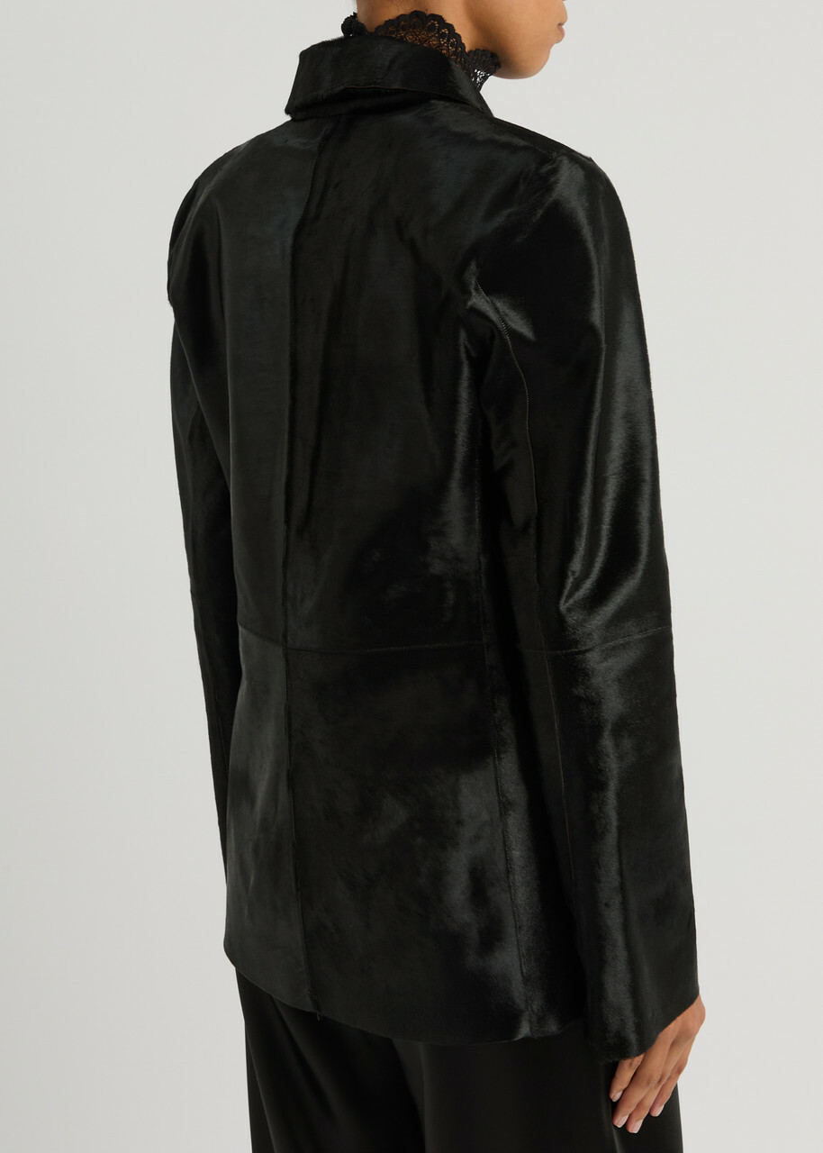 Tory Burch Calf Hair Blazer Black