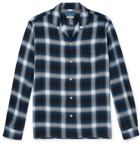 Blue Blue Japan - Camp-Collar Checked Flannel Shirt - Navy