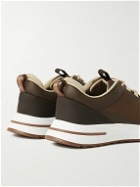Loro Piana - Weekend Walk Leather-Trimmed Mesh Sneakers - Brown