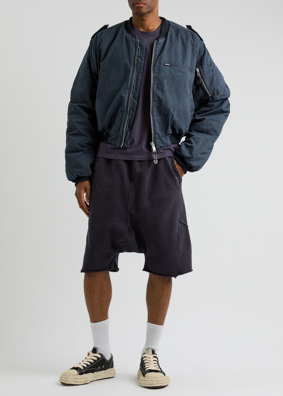 Entire Studios A-4 Padded Cotton-poplin Bomber Jacket Navy Entire