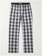 HUGO BOSS - Checked Cotton-Poplin Pyjama Trousers - Black