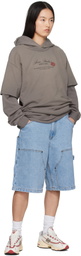 Dime Blue Carpenter Denim Shorts
