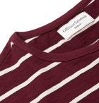 Officine Generale - Striped Cotton-Jersey T-Shirt - Men - Burgundy