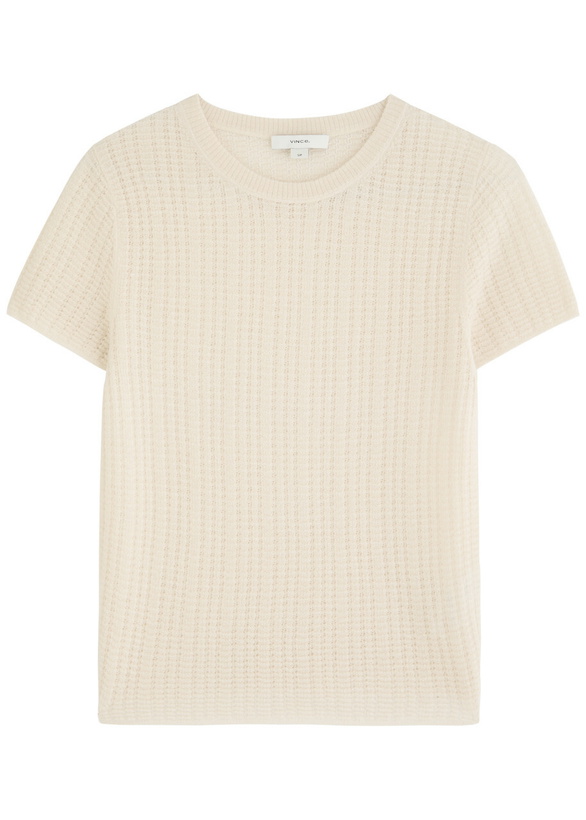 Photo: Vince Textured Cashmere-blend T-shirt Cream