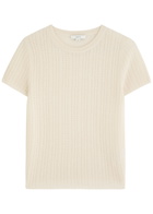 Vince Textured Cashmere-blend T-shirt Cream