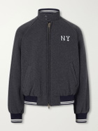 Aimé Leon Dore - Ny Highlanders Logo-Embroidered Wool-Blend Varsity Jacket - Gray