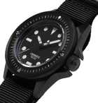 Unimatic - U1-FN Automatic DLC-Coated Stainless Steel and Webbing Watch - Black
