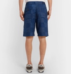 Universal Works - Wide-Leg Panelled Indigo-Dyed Cotton Shorts - Men - Indigo