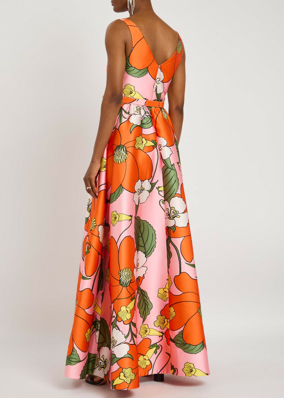 Borgo DE Nor Isabella Floral-print Satin Maxi Dress Multicoloured