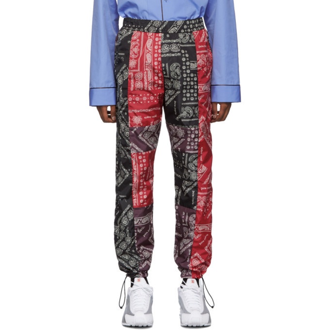 Photo: Palm Angels Black and Red Bandana Patchwork Aftersport Track Pants