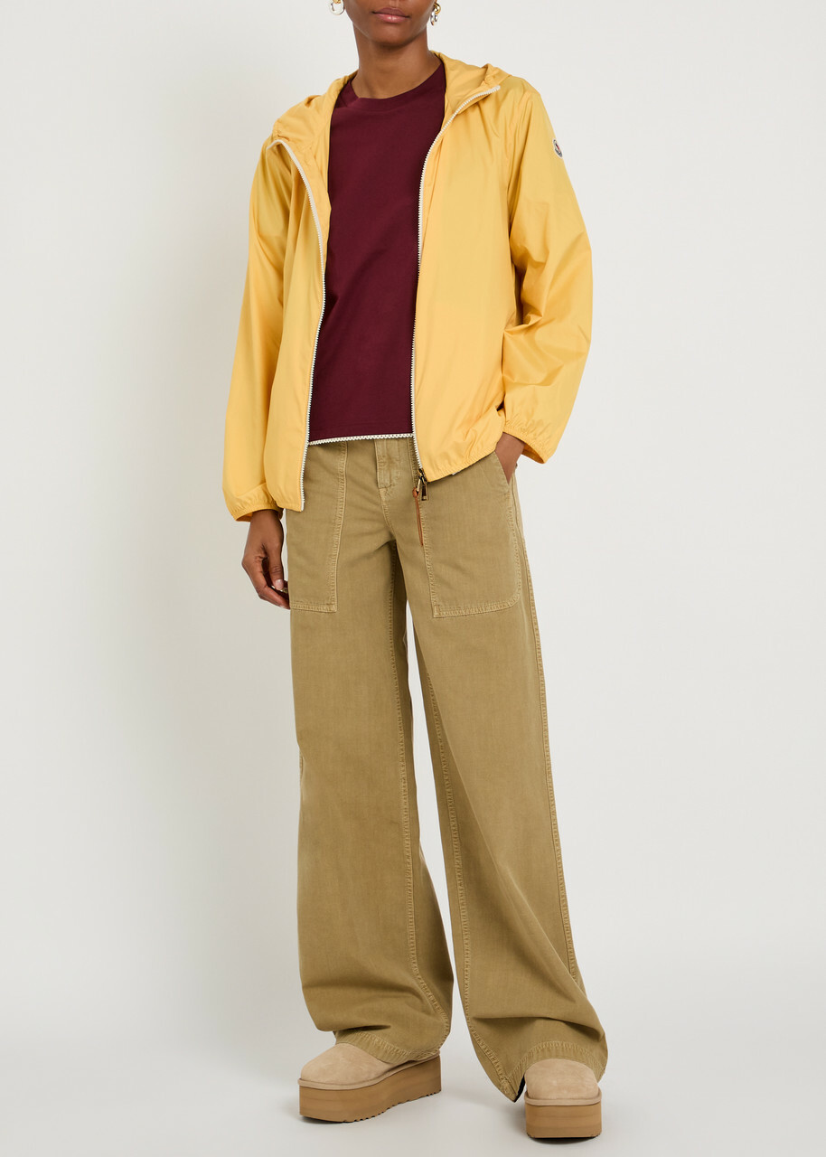 Moncler Straight-leg Cotton-twill Trousers Beige