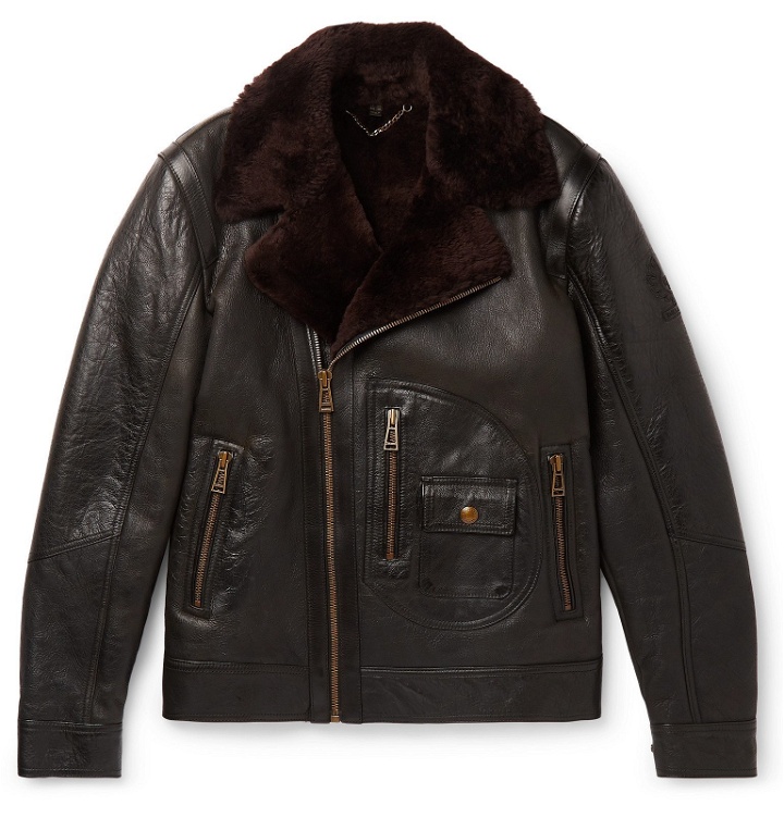 Photo: Belstaff - Danescroft Slim-Fit Shearling-Lined Leather Jacket - Black