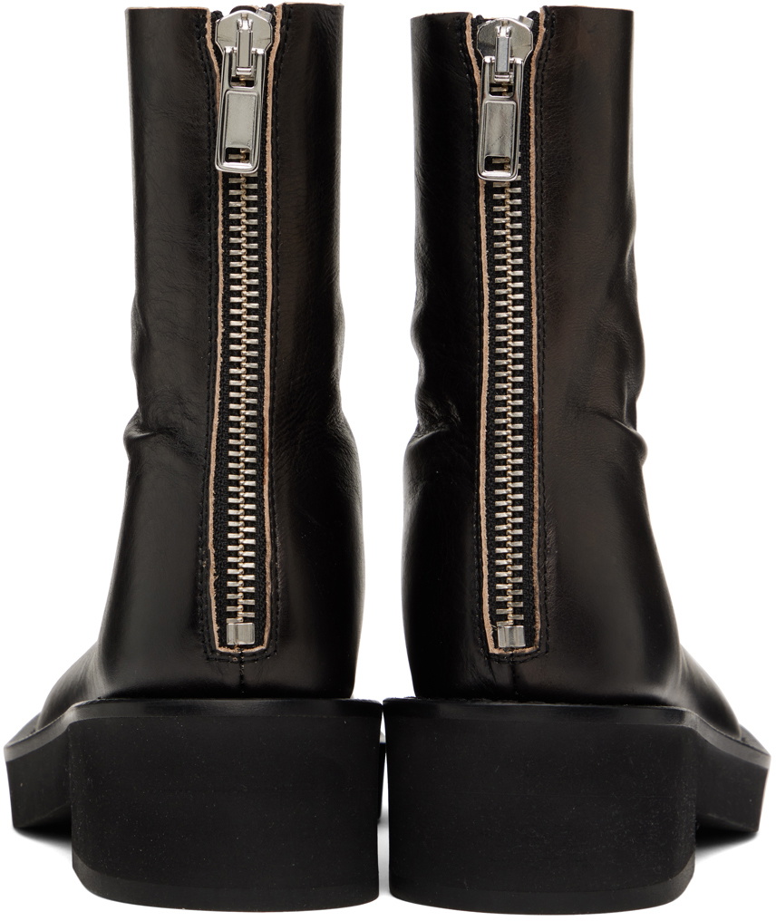 【関税＆送料込み】Mm6 Maison Margiela Black Leather Boots MM6 Maison Margiela Black Patent Leather Ankle Boots MM6