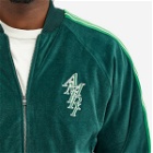 AMIRI Men's Stack Logo Velour Track Jacket in Green