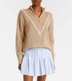 Varley Calva open-knit cotton half-zip sweater
