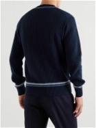 Brunello Cucinelli - Striped Ribbed Cashmere Sweater - Blue