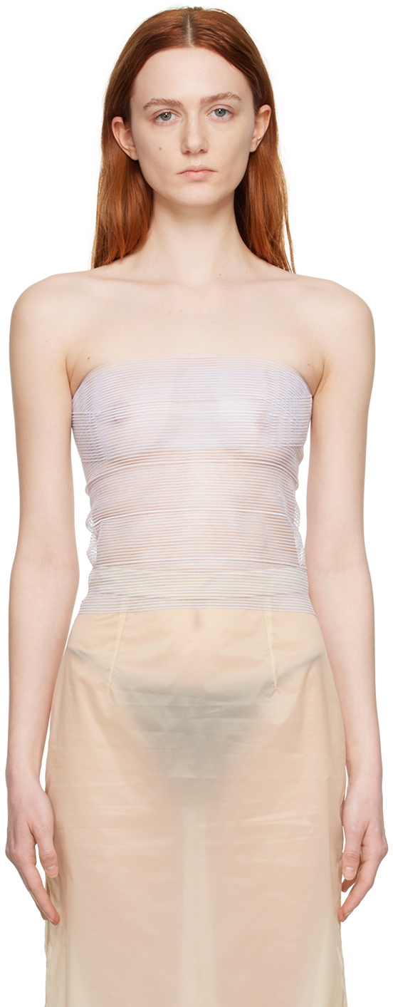 Bless SSENSE Exclusive White Sun Tube Top