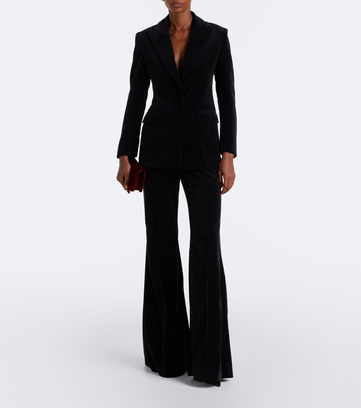Costarellos Avice cotton velvet flared pants