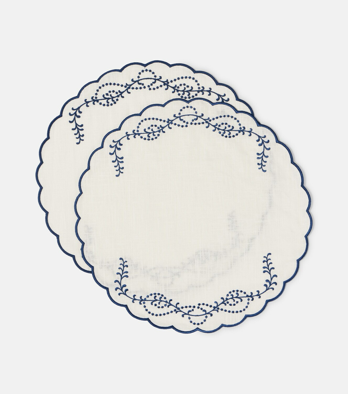 Cabana Set of 2 embroidered linen placemats