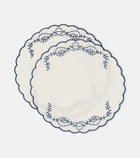 Cabana Set of 2 embroidered linen placemats